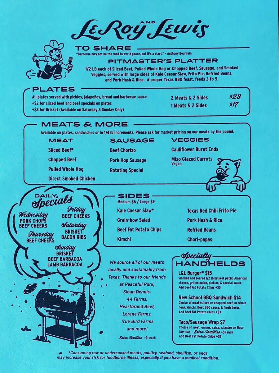 Leroy and Lewis Barbecue Menu - Image 5